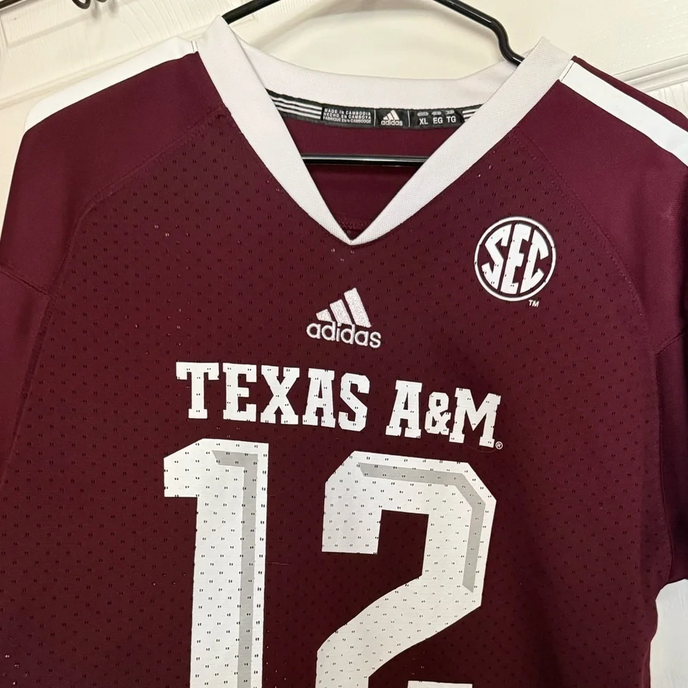 Adidas Maroon Texas A&M Jersey with Number 12